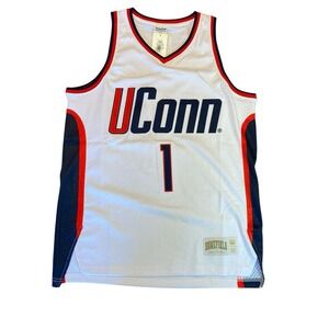 Uconn Huskies Homefield Basketball Jersey Stitched Men's Large New Polyester